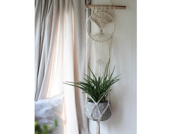 Macrame Plant Hanger: Tree of Life Boho Wall Decor B0303