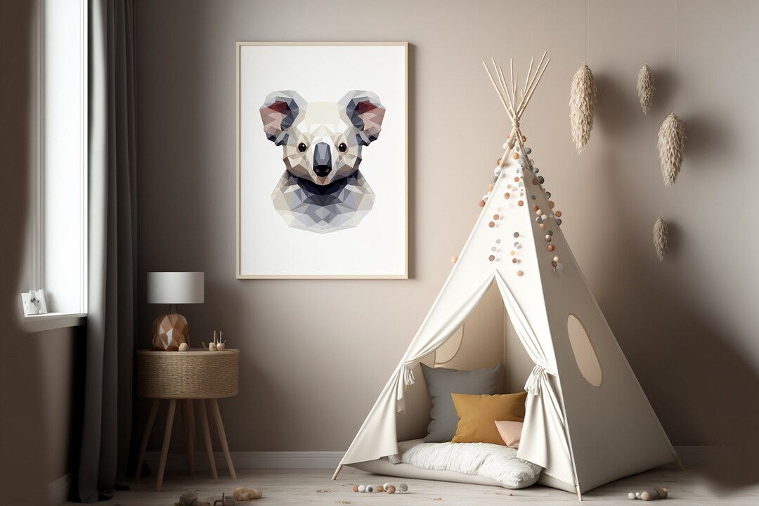 Koala Portrait Print, Interior Decoration, Animal Wall Art, Home ...