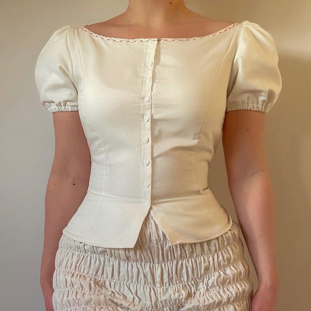 liter luna check frill blouse-2col