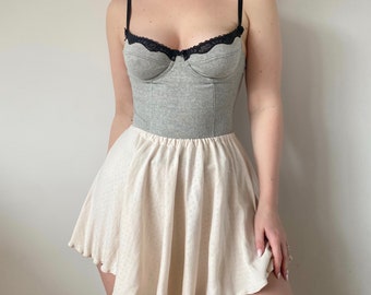 Grey Ribbed Bustier 85B/80C/90A
