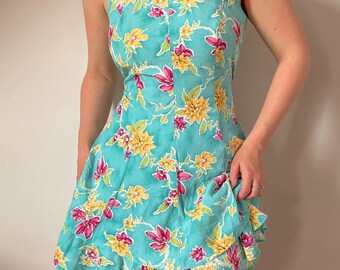 Vestido floral azul (M)