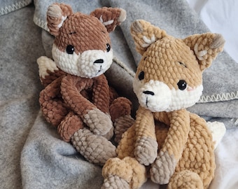 Fox Mikkel crochet pattern DIY cuddly blanket crochet Amigurumi German, English, Espaniol