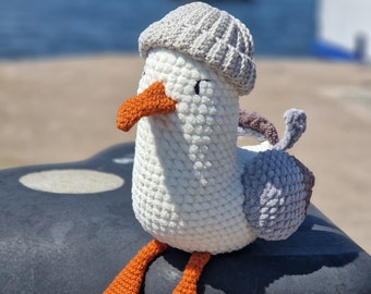 Seagull Snorre Crochet Pattern DIY Stuffed Animal Crochet Amigurumi German English Spanish