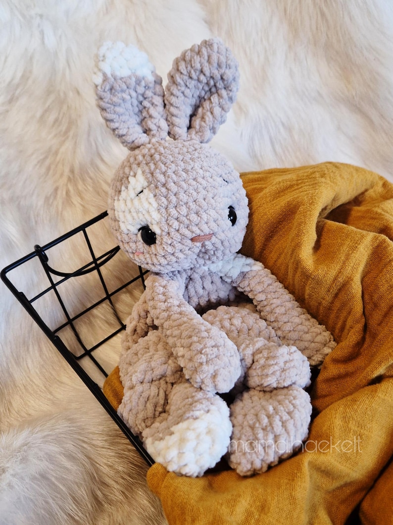 Patrón de crochet digital "Conejo Hedi" para arrullo/manta de crochet Amigurumi Alemán, Inglés, Español imagen 8