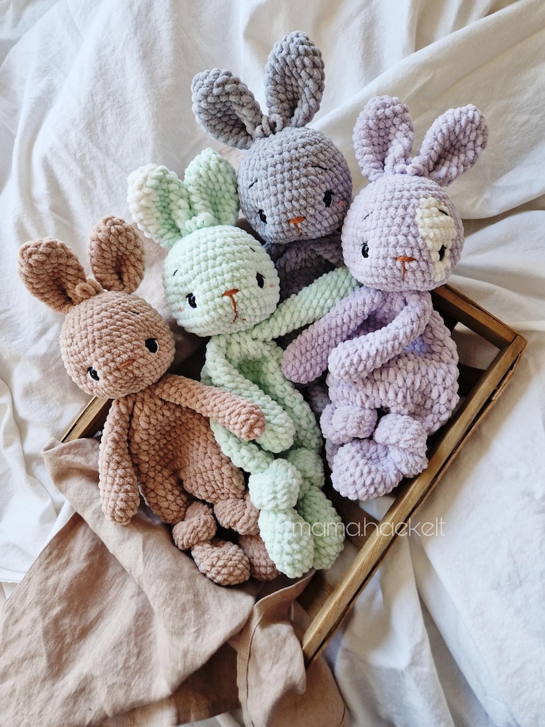 Patrón de crochet digital "Conejo Hedi" para arrullo/manta de crochet Amigurumi Alemán, Inglés, Español imagen 6