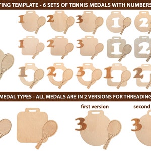 TENNIS MEDAILLEN, SVG-Datei zum Laserschneiden, cnc, Vorlage