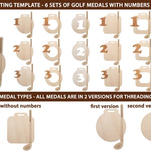 Golf MEDALS, SVG and DXF file for laser cutting, cnc, template