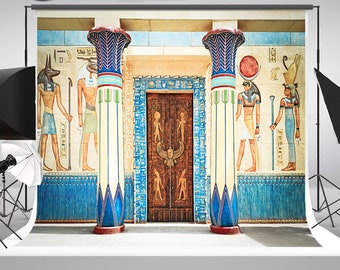 Designgoodshop1 Egypt egyptian column door Sphinx mural backdrop party  background