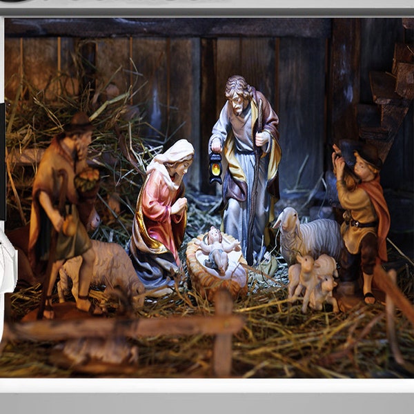 Designgoodshop1 Nativity Scene  Bethlehem  Stable  Jesus Christ born  Christian backdrop  background