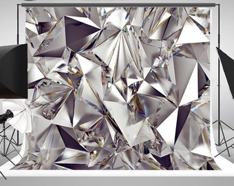Designgoodshop1 3D Prism diamond Silver Sequins Light backdrop party background