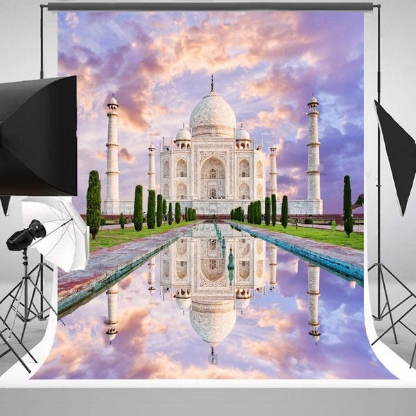 Designgoodshop1 India hindu reflection sunset light Taj Mahal marble palace cemetery backdrop Photography studio landscape background