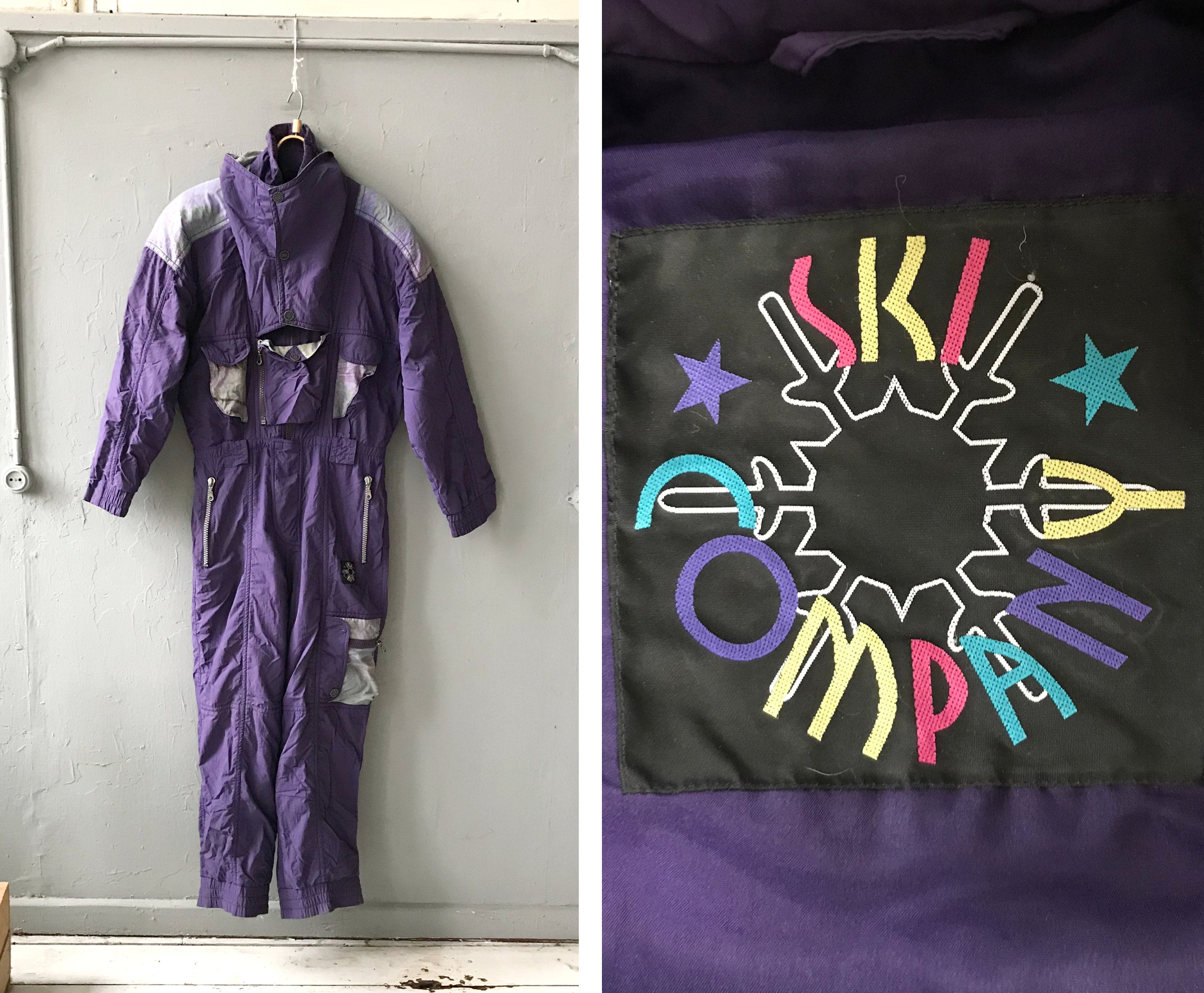 Vintage 90s Ski Suit Women L One Piece 