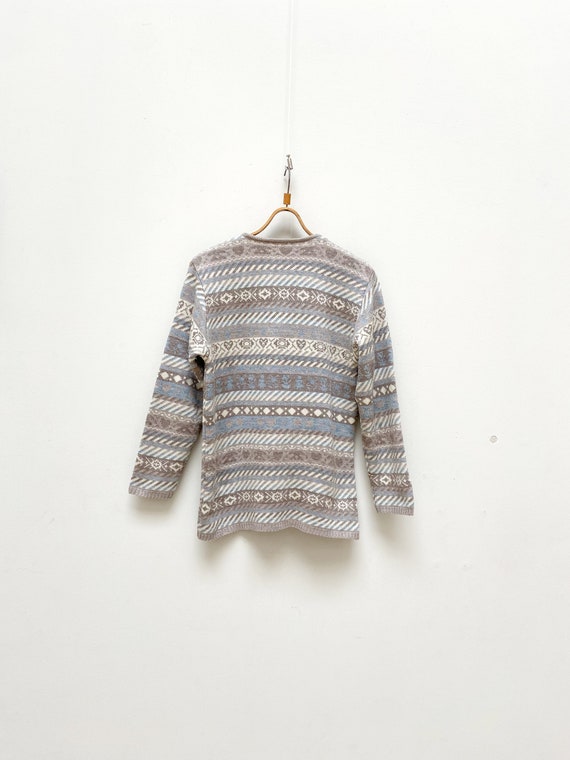 Vintage 90s Striped Sweater Pastel Blue Sweater M… - image 5