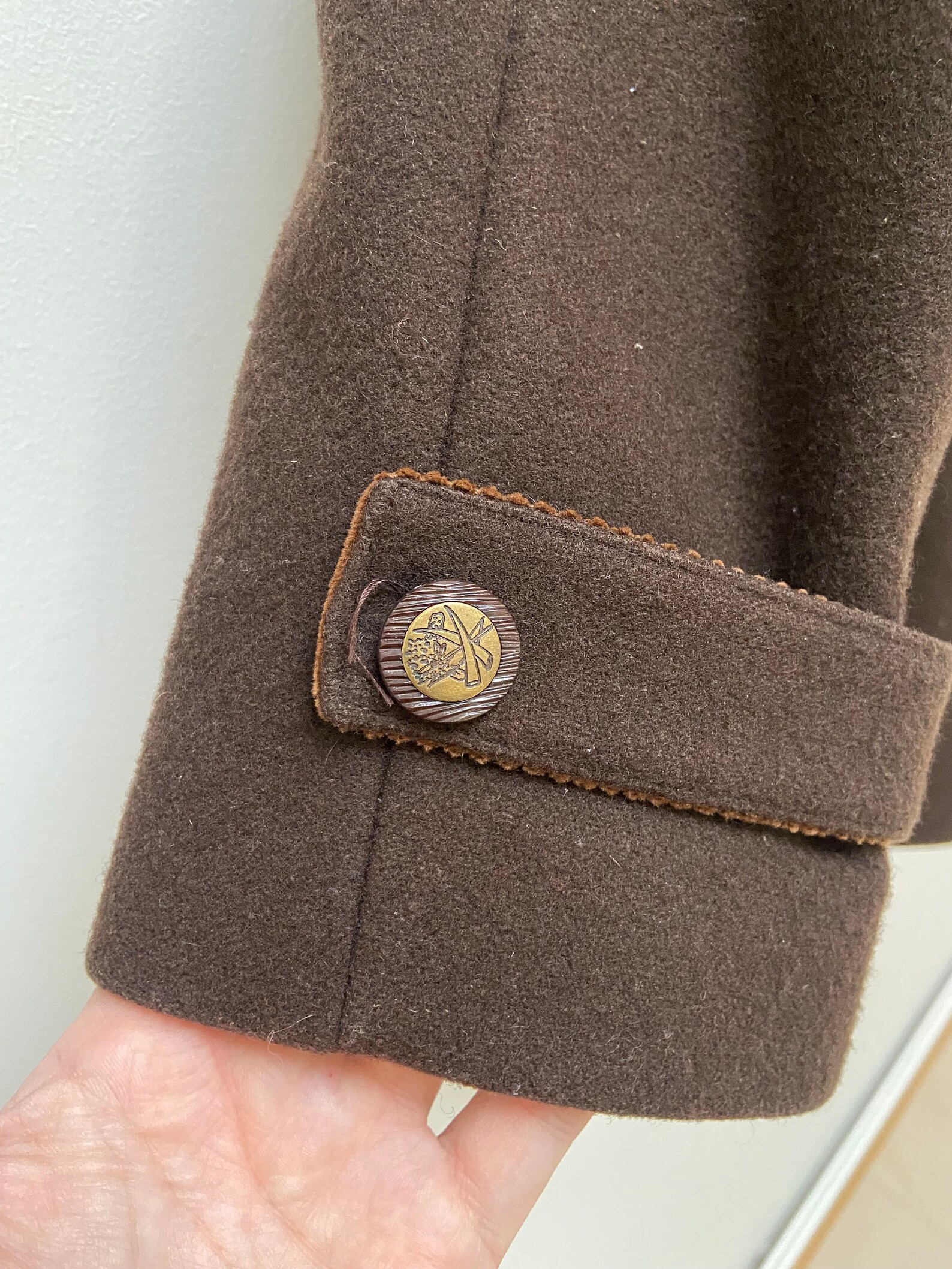 Vintage 80s Brown Wool Coat Womens Brown Wool Coat Brown Etsy