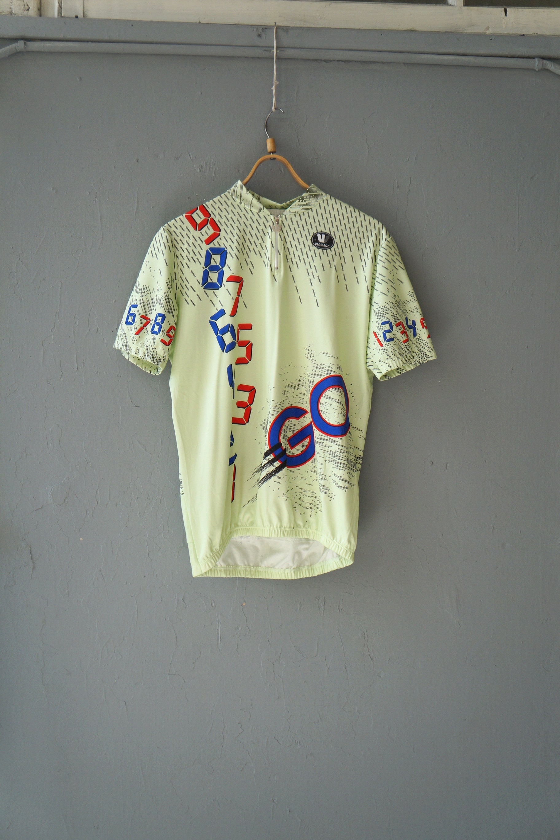 Maillot Cyclisme Vintage Campitello Années 90, Taille L, Rouge Et Bleu, Bel état