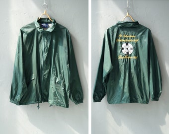 Vintage 90s Green Windbreaker Jacket, Lightweight Sailing Coat (L)