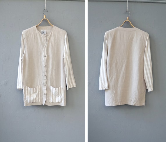 Vintage Linen Jacket Women Large Vintage Linen Ja… - image 1