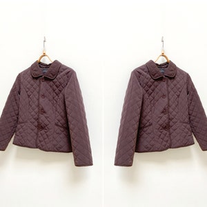 Vintage Alex&Co Brown Quilted Jacket Brown Quilted Coat S Women Quilted Jacket Women Brown Spring Jacket Collared Brown Jacket Brown Jacket