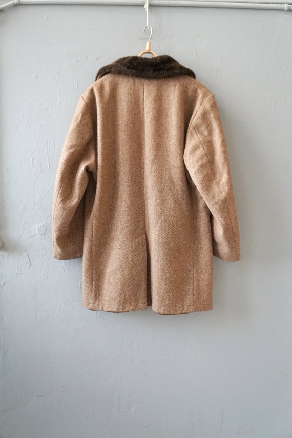 Vintage 90s Wool Coat Mens Vagabond Coat Sherpa C… - image 3