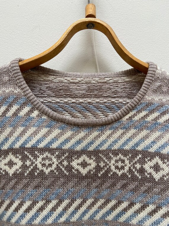 Vintage 90s Striped Sweater Pastel Blue Sweater M… - image 6