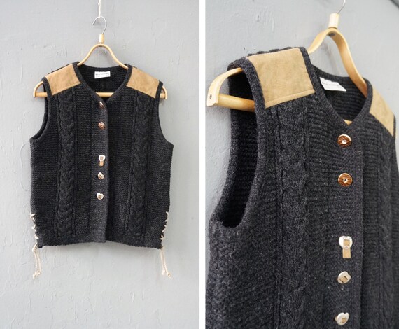 Vintage 90s Trachten Vest Wool Dirndl Vest Austria