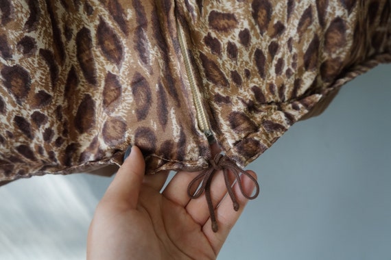 Vintage 90s Leopard Jacket Fur Hood Jacket Animal… - image 7