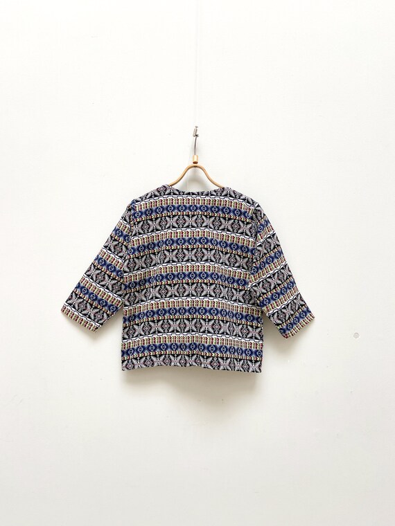 Blazer Boho Zara TRF Brodé à Franges - Taille M - Multicolore Aztec - Occasion Très Bon état