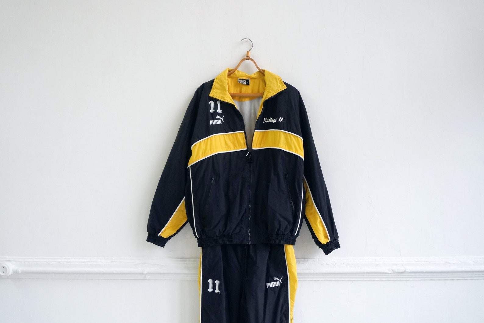 puma tracksuit yellow black