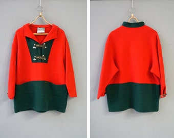 Vintage 90s Red Dirndl Sweater Tyrolean Sweater Wesenjak Sweater Tyrol Sweater Red Trachten Sweater Christmas Sweater M Dirndl Jumper Medium