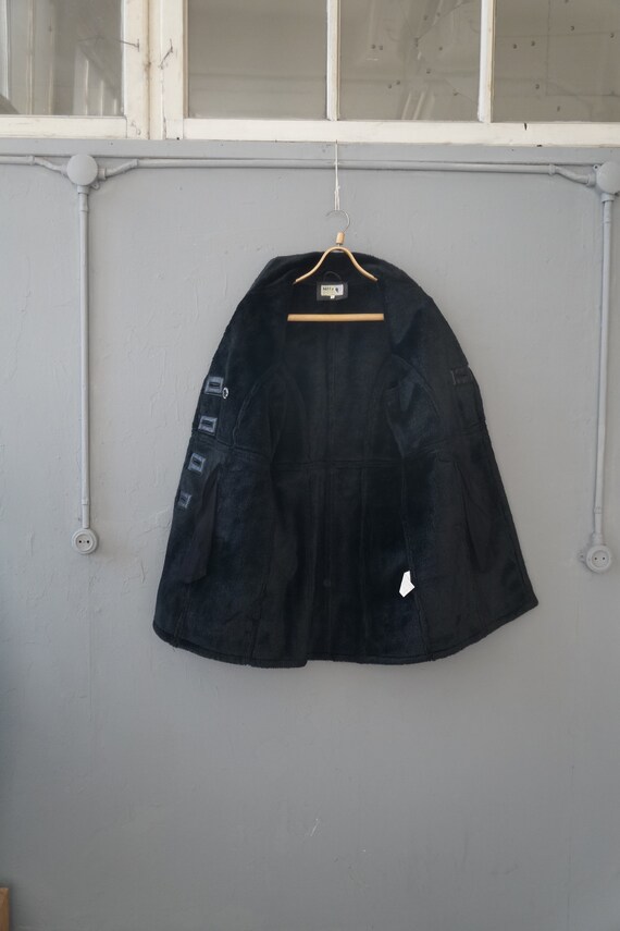 Vintage 90s Black Faux Leather Coat Faux Leather … - image 8