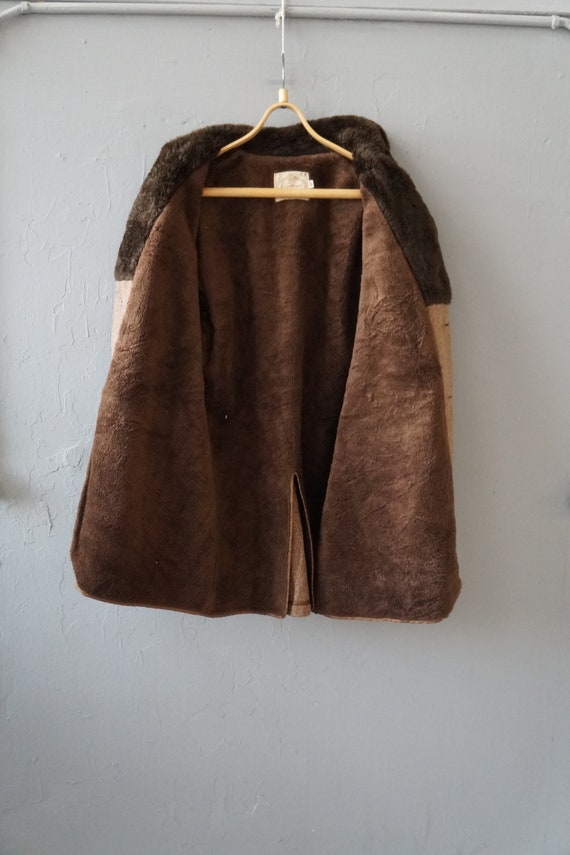Vintage 90s Wool Coat Mens Vagabond Coat Sherpa C… - image 4
