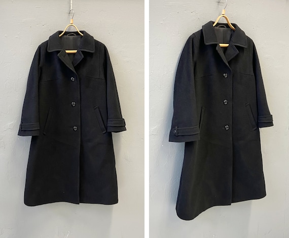 Vintage 80s Black Wool Coat Women Black Wool Coat CEWO Black Vintage 80s Black Wool Coat Women Black Wool Coat CEWO Black