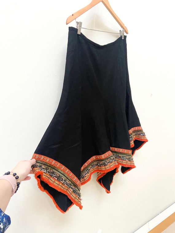 Vintage 90s Boho Skirt Large Gypsy Skirt 90s Bohe… - image 4