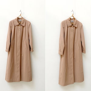 Vintage 80s Beige Trench Coat Womens Brown Coat Womens Trench Coat Retro Trench Coat Classic Brown Coat Oversize Coat XL Women Duster Coat