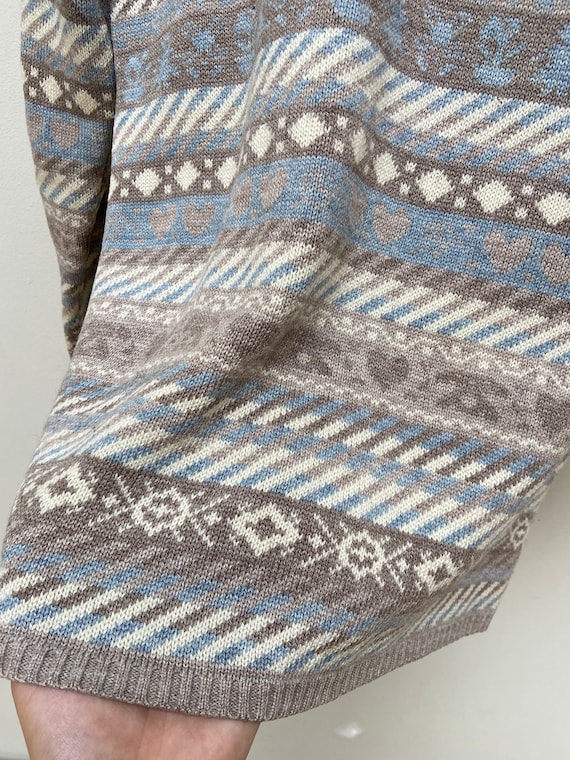Vintage 90s Striped Sweater Pastel Blue Sweater M… - image 7