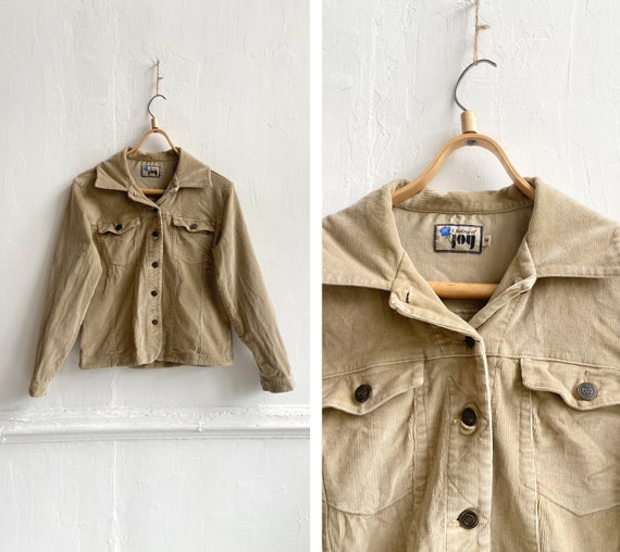 Vintage Corduroy Jacket Womens M Beige 