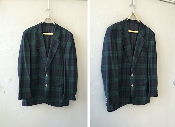 Vintage 90s Tartan Blazer Checked Blazer Mens XL P