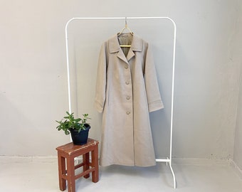 Vintage 90s Beige Wool Coat Women Medium Coat Made in Finland Wool Coat Winter Beige Coat M Women Winter Coat Beige Long Winter Coat Medium
