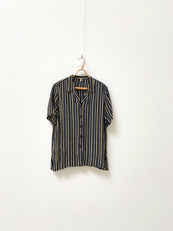 Black and yellow striped womens shirt 2025