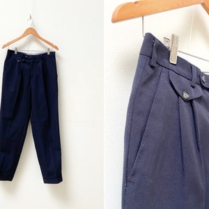 Vintage 90s Chino Pants Dark Blue Wool Pants W30 Blue Wool Trousers Mens Chino Pants Blue Suit Pants Dark Blue Pants Mens Wool Trousers 30