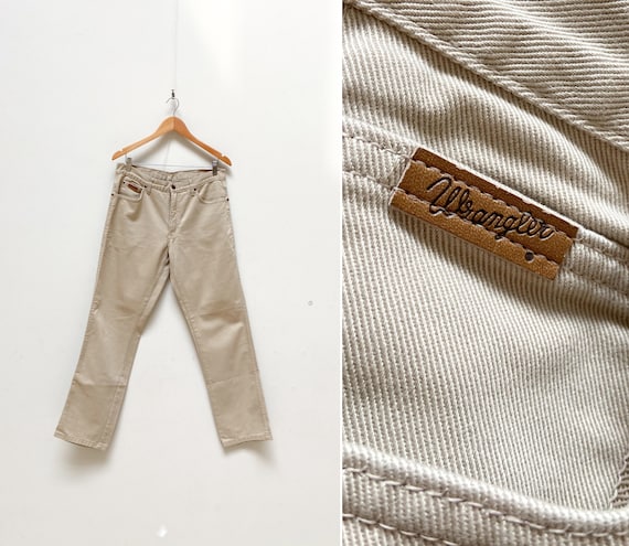 Vintage Wrangler Jeans Mens 90s Beige Wrangler Jeans High - Etsy