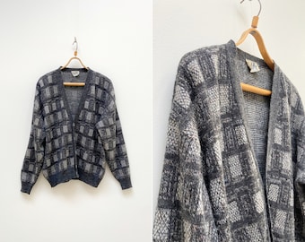 トップス 80s 90s IL GRANCHIO design cardigan Vintage 80s 90s IL GRANCHIO Cardigan Patterned Mohair Wool