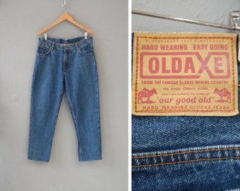 Vintage 90s Blue Jeans Men Medium Regular Fit Jeans Boyfriend Jeans Waist 33 Mid Rise Jeans Women Large Blue Jeans 33