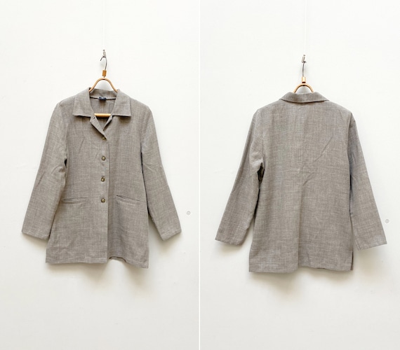 ジャケット・アウター 80s 90s EURO linen tailored jacket beige ジャケット・アウター 80s 90s EURO linen tailored jacket beige