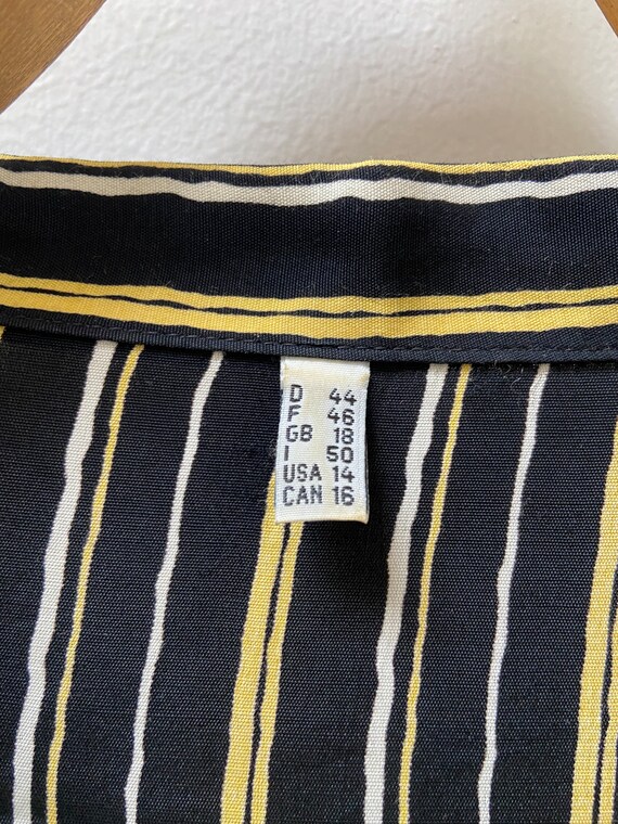 Vintage 90s Striped Blouse Yellow Striped Shirt W… - image 7