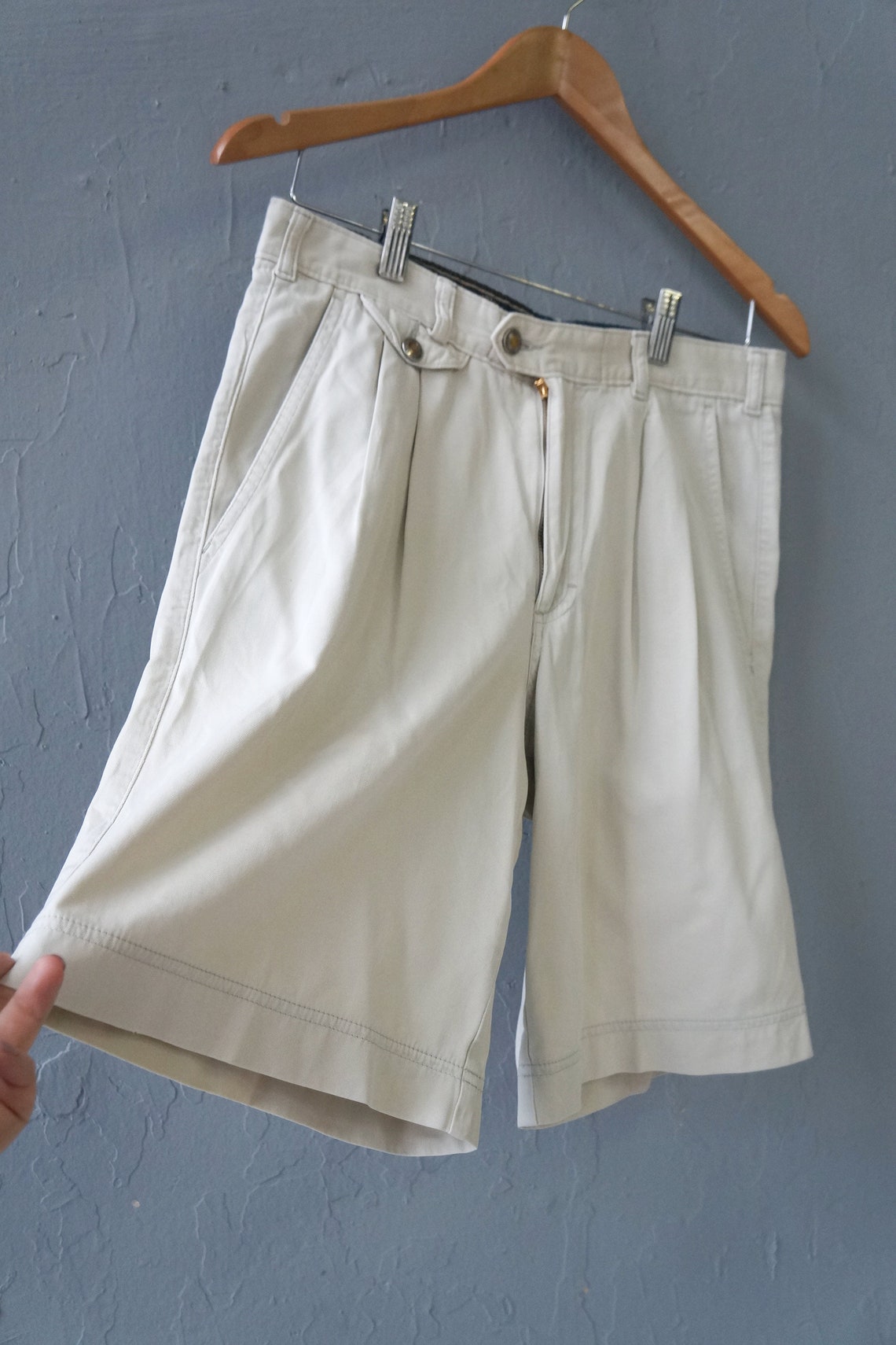 Vintage 90s Beige Shorts Mens Bermuda Shorts W31 Mens S Shorts High ...