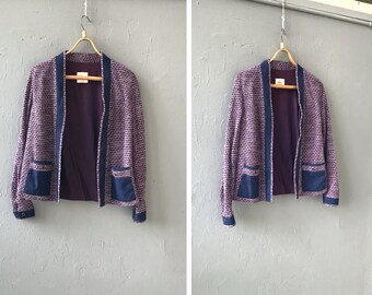Vintage 90s Abstract Blazer XS/S - Purple Fitted Jacket