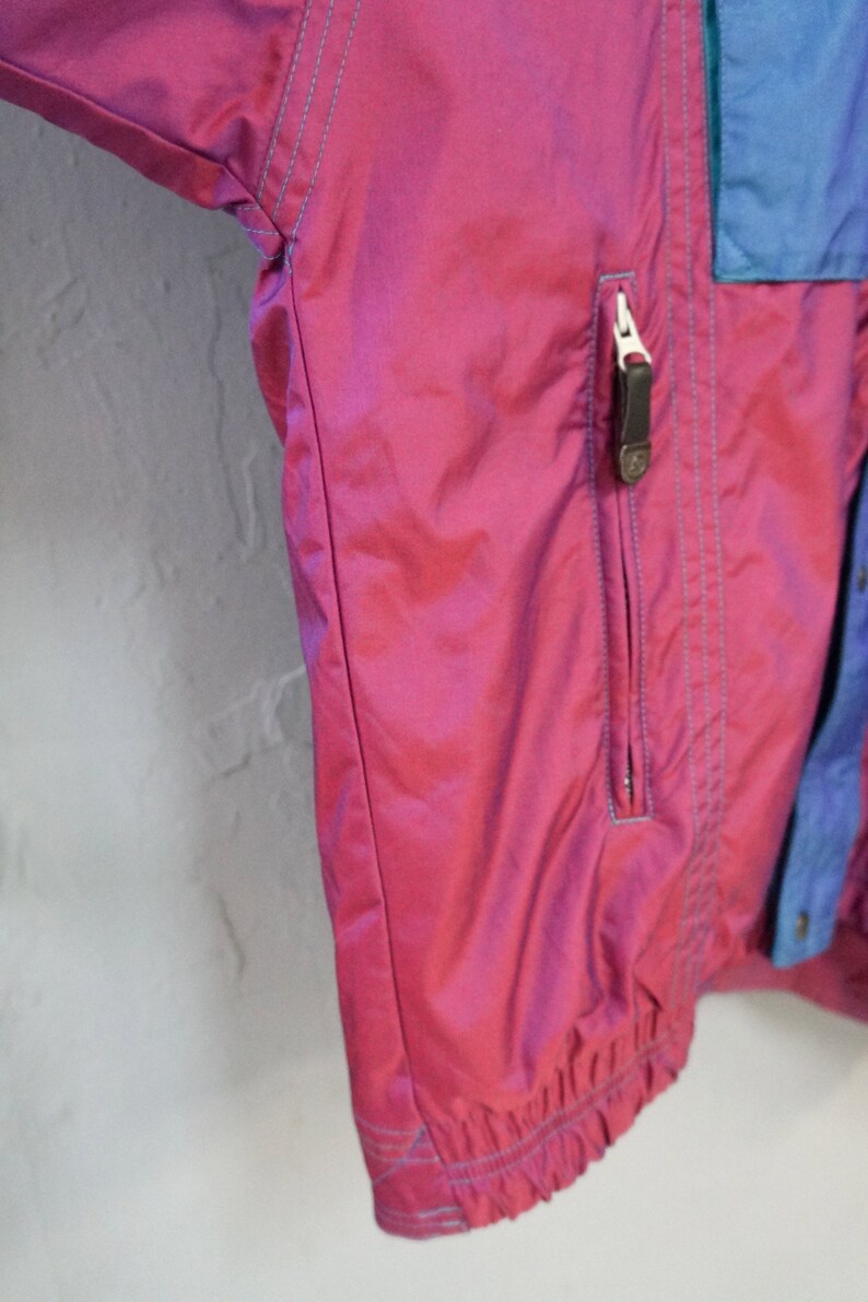 Vintage 90s Ski Jacket Mens L Color Block Jacket Chameleon Ski Suit Jacket Color Block Winter Jacket Hooded Snow Jacket Womens Ski Jacket
