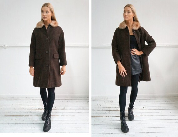 Vintage 90s Wool Coat Womens S M Wool Maxi Coat Br