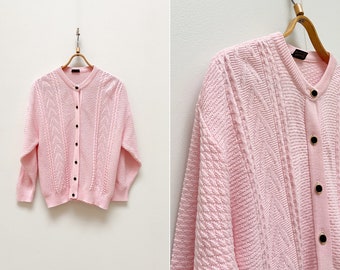 Vintage 90s IL Granchio Cardigan Blue Wool Cardigan L Made